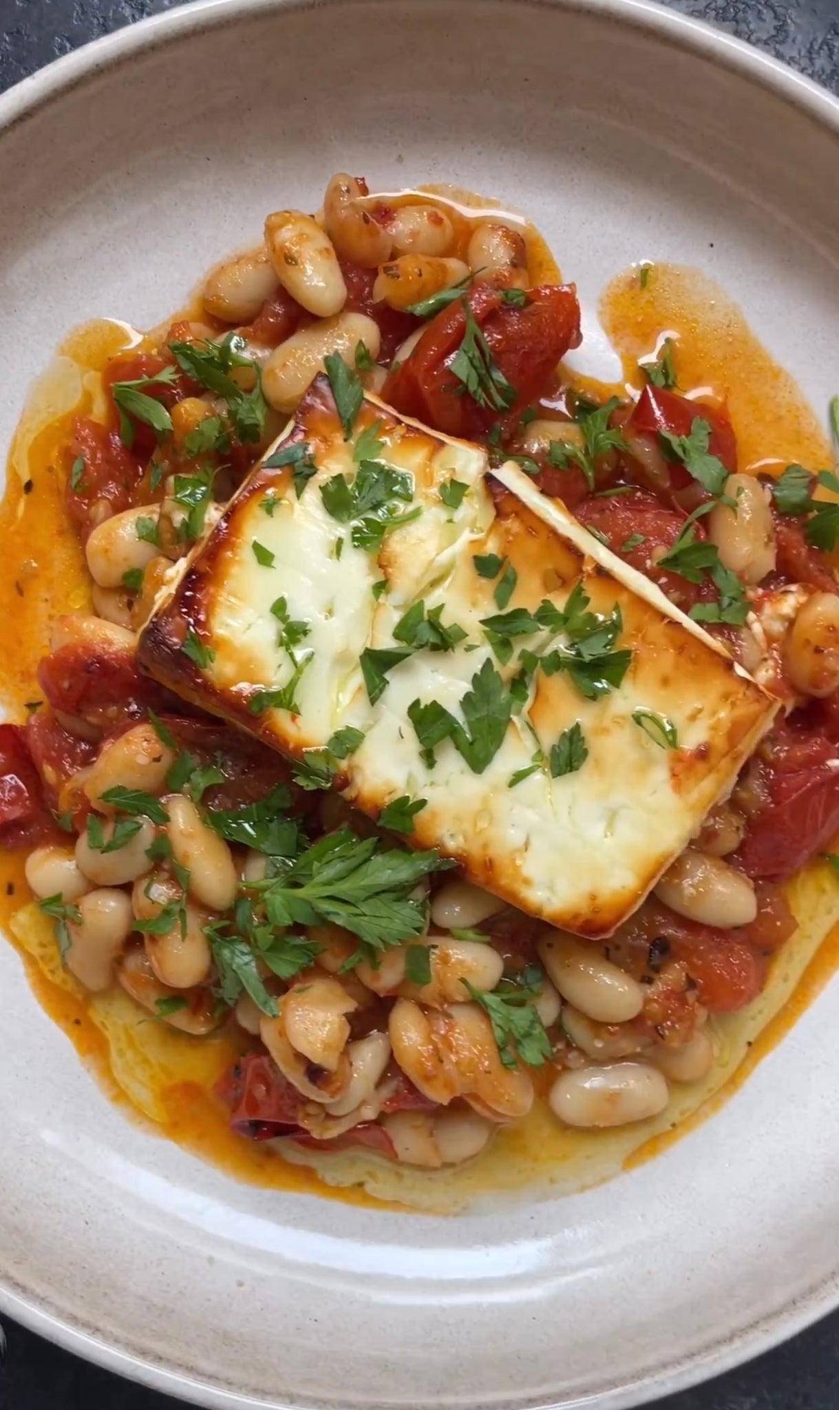 CBD infused tomato beans with baked feta | Drops of Heal